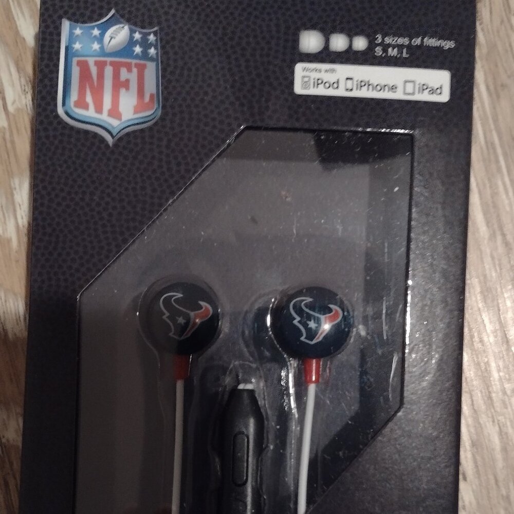 NFL Houston Texans noise isolating earphones new